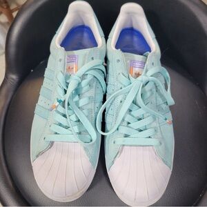 Adidas Men's Aqua and White Sneakers